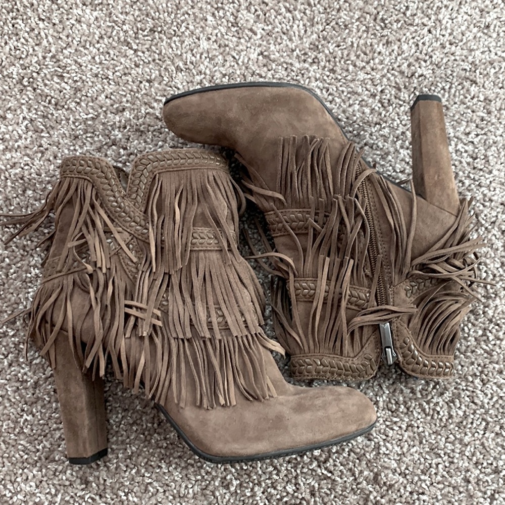 Sam Edelman fringe suede ankle boots